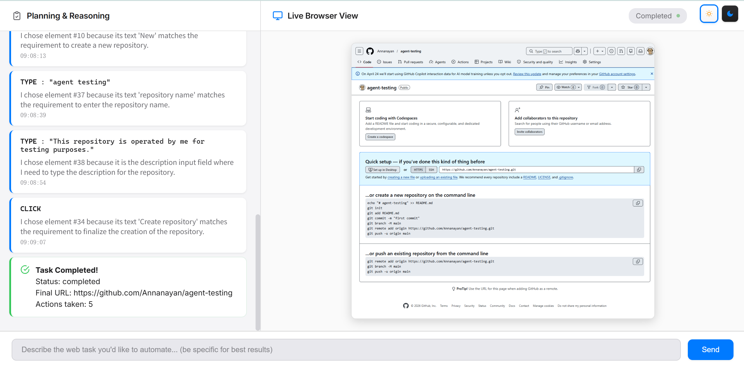 RunNCap day mode — GitHub task